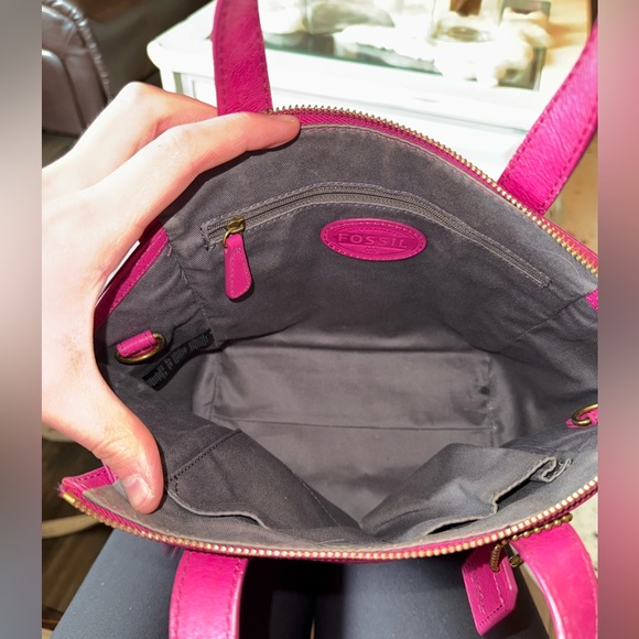 Fossil Hot Pink Leather Mini Satchel